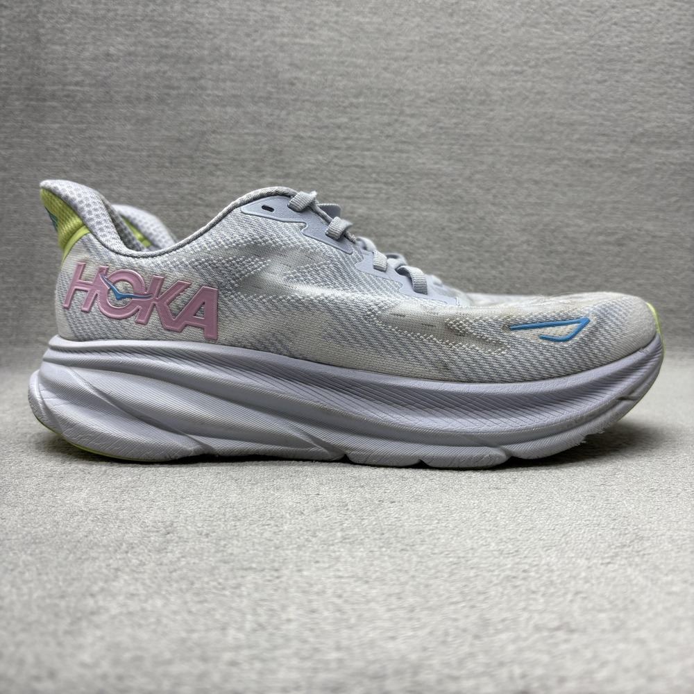 Hoka One‎ One Clifton 9 Wide Shoes Womens Size 9.5D Running 1132211 GLLS